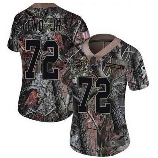Bears 72 Charles Leno Jr Camo Womens Stitched Football Limited Rush Realtree Jersey